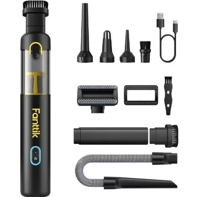 Fanttik Slim V8 Mate/V8 Apex Portable Cordless Car Vacuum 12000Pa/30Aw Robustclean Mini Vacuum with Flexible Hose and Pet Brush