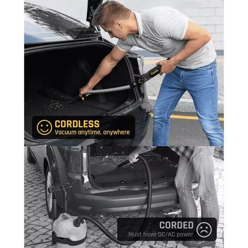 Fanttik Slim V8 Mate/V8 Apex Portable Cordless Car Vacuum 12000Pa/30Aw Robustclean Mini Vacuum with Flexible Hose and Pet Brush